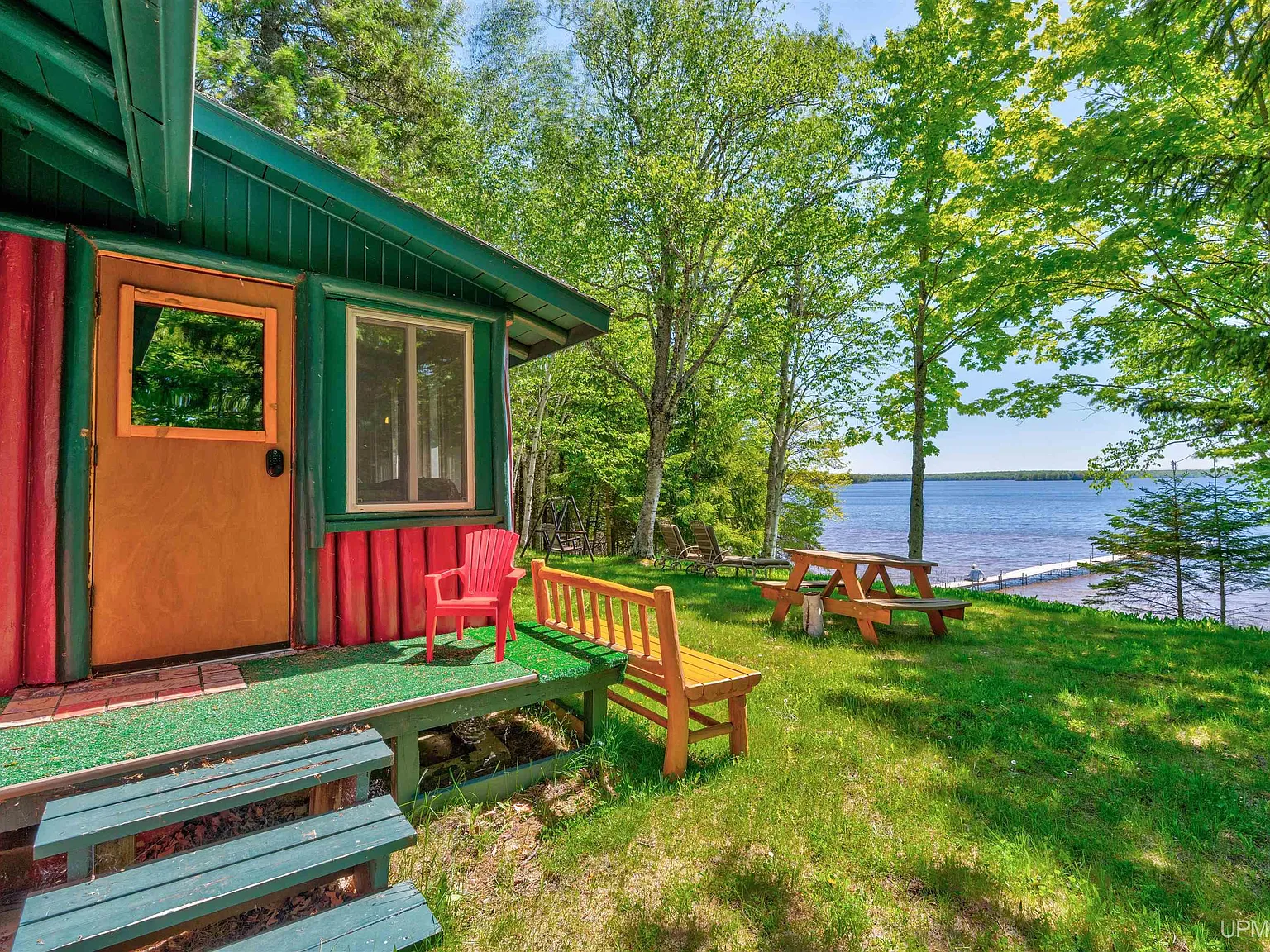Log Cabin with 400 Feet of Frontage on South Manistique Lake